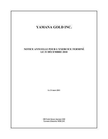 YAMANA GOLD INC. - Canadian Stocks