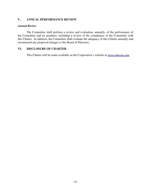 ANNUAL INFORMATION FORM – XEBEC ADSORPTION INC. – For ...