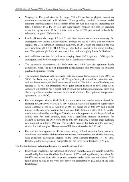 Laterite Leach Tests