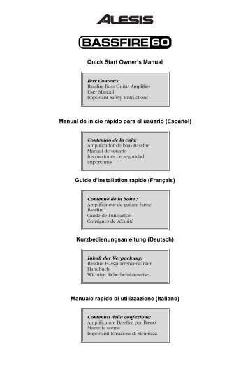 Quick Start Owner's Manual Manual de inicio rápido ... - zZounds.com