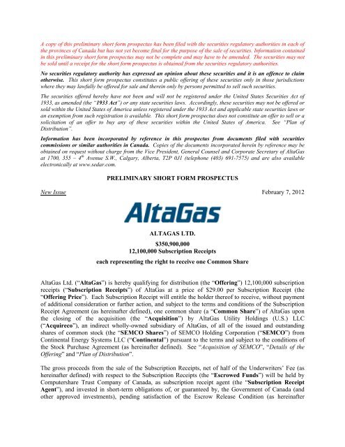 Altagas Stock Chart