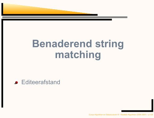 Benaderend string matching
