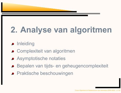 2. Analyse van algoritmen