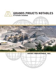 GRANDS PROJETS NOTABLES - Astec Industries, Inc.