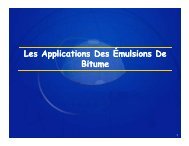 Émulsions de bitume - applications