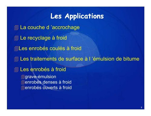 Émulsions de bitume - applications