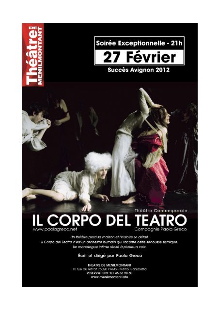 Il Corpo del Teatro - Dossier de presse - Paola Greco