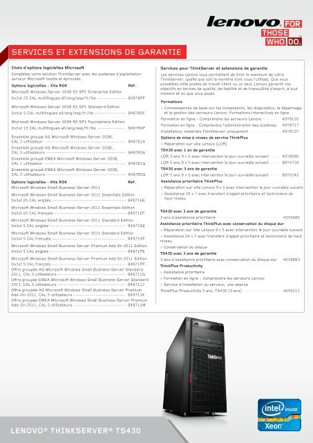 ThinkServer TS430 Datasheet - Lenovo
