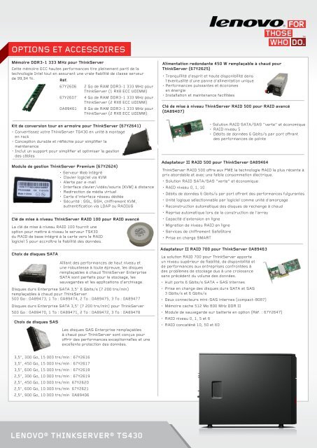 ThinkServer TS430 Datasheet - Lenovo