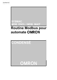 Routine Modbus pour automate OMRON CONDENSÉ