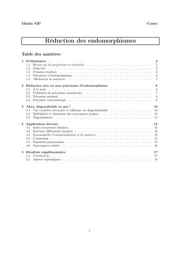 Réduction des endomorphismes