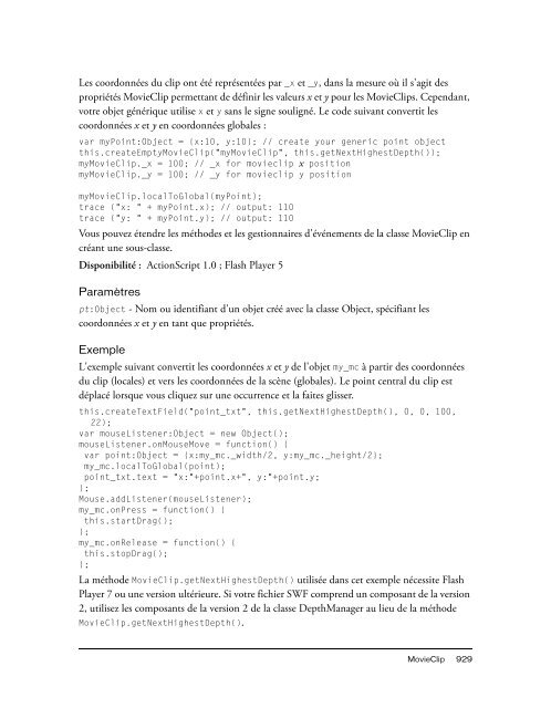 Guide de reference du langage ActionScript 2.0 - PowWeb
