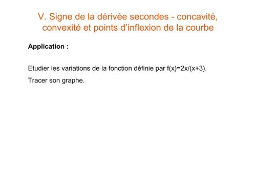 Application des dérivées des fonctions d'une variable réelle