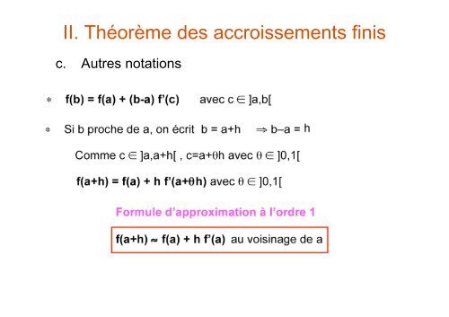 Application des dérivées des fonctions d'une variable réelle