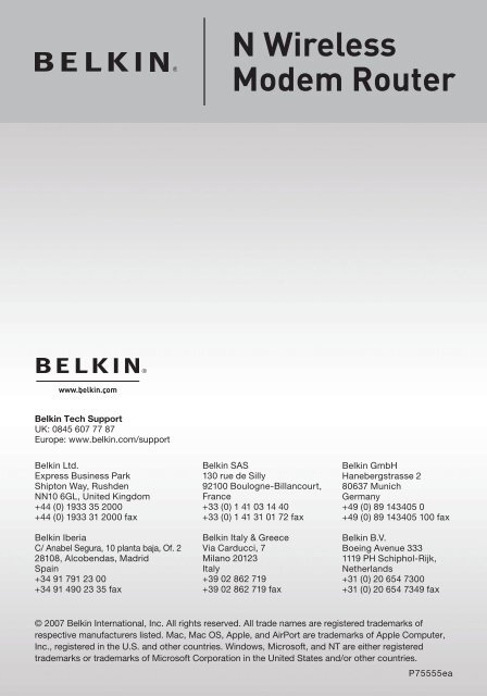 N Wireless Modem Router - Belkin
