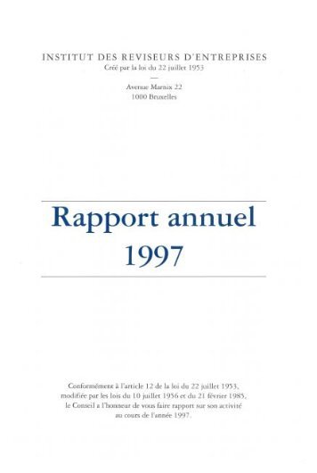 Rapport annuel 1997.pdf - IBR