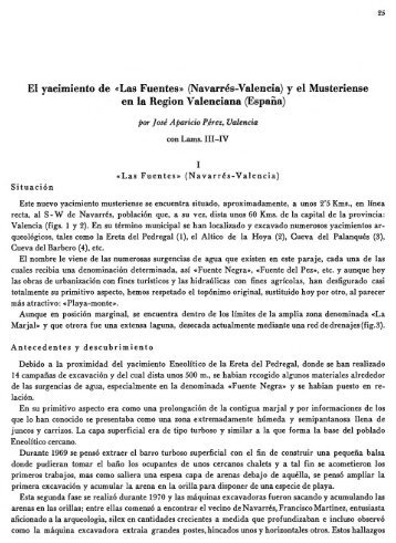 EI yacimiento de «Las Fuentes» (Navarres-Valencia) y ... - Quartaer.eu