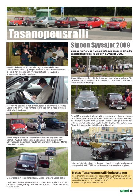 Espoon Urheiluautoilijat ry. 1967-2009 36. vuosikerta Nr 2 ...