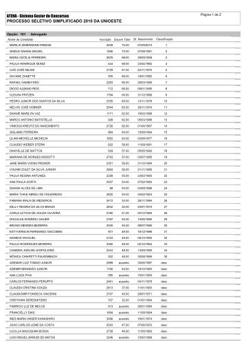 Sistema Gestor de - Unioeste