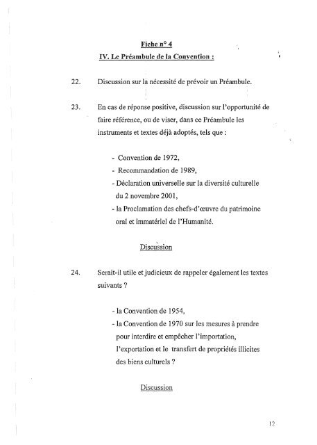 Canevas de travail » préparé par Mohammed Bedjaoui - Unesco