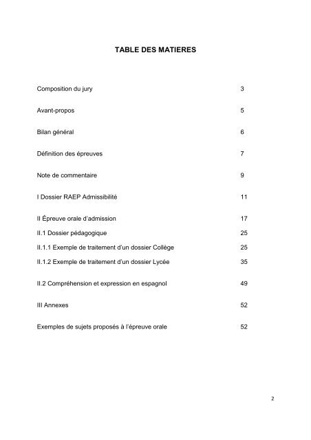 RAPPORT CAPES INTERNE Montaigu espagnol 2012