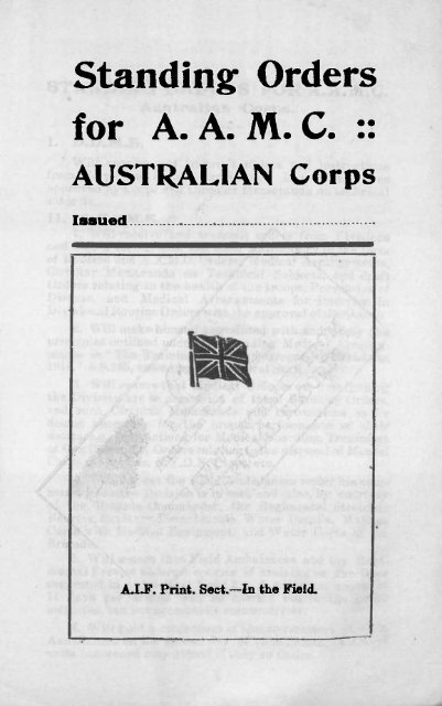 Standing Orders - Australian Army