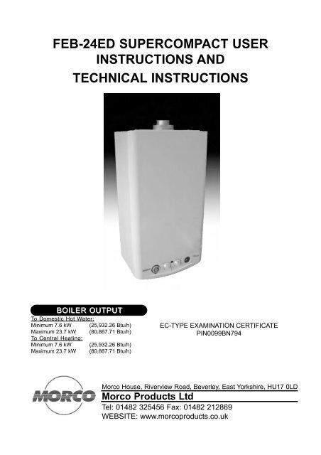 Feb-24ed supercompact user instructions and - Morco Products