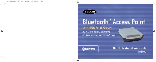 Bluetooth™ Access Point Point d'accès Bluetooth ... - Belkin