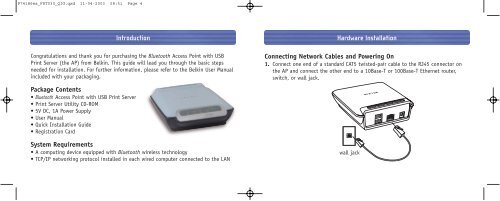 Bluetooth™ Access Point Point d'accès Bluetooth ... - Belkin