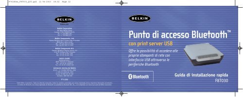 Bluetooth™ Access Point Point d'accès Bluetooth ... - Belkin