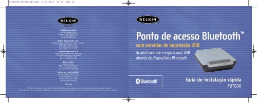 Bluetooth™ Access Point Point d'accès Bluetooth ... - Belkin