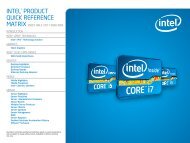 INTEL® PRODUCT QUICK REFERENCE