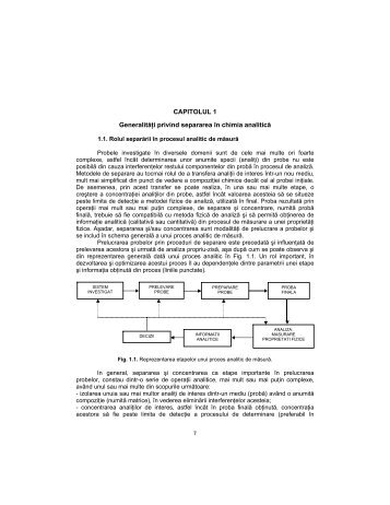 CAPITOLUL 1 Generalităţi privind separarea în chimia analitică