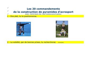 Les 20 commandements de la construction de pyramides d'acrosport