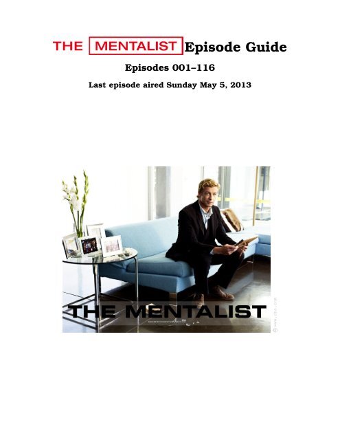 The Mentalist Episode Guide - inaf iasf bologna