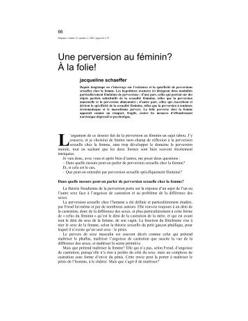 Une perversion au féminin?