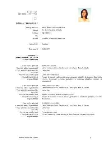 Amalancei Brandusa Mariana - Cadre Didactice
