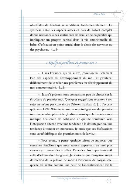 Notes sur quelques mécanismes schizoïdes - Table de Sable