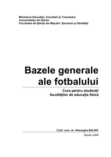 Bazele generale ale fotbalului - Cadre Didactice