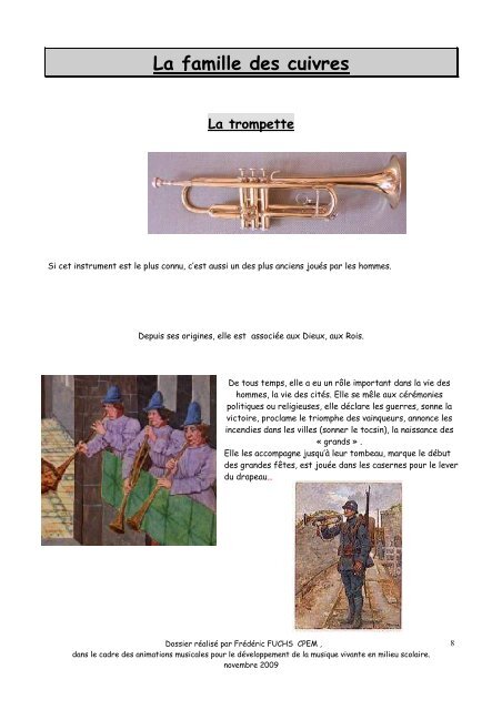 dossier pédagogique quatuor cuivres 2010