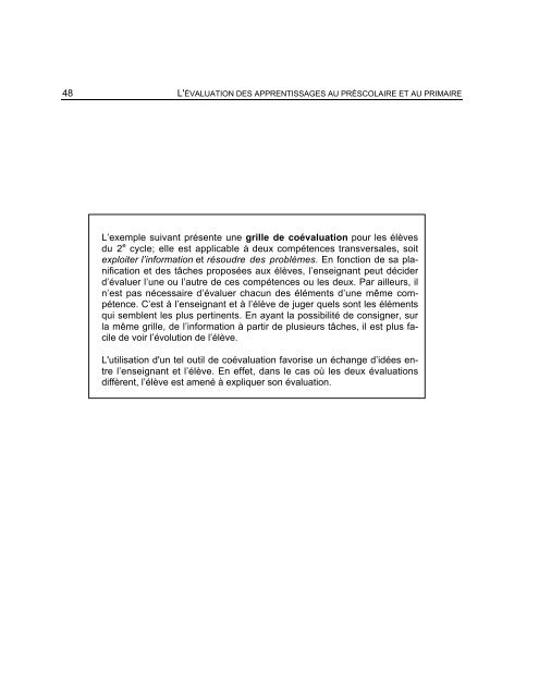 L'évaluation des apprentissages au préscolaire et au primaire