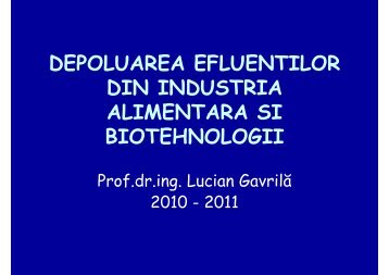 Lucian Gavrilă – DEPOLUAREA EFLUENTILOR - Cadre Didactice