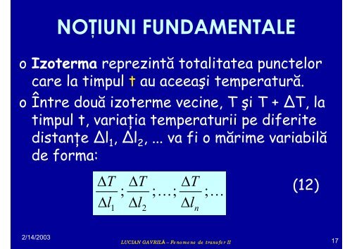 TRANSFERUL DE CĂLDURĂ - Cadre Didactice