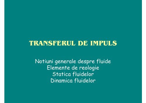 TRANSFERUL DE IMPULS - Cadre Didactice