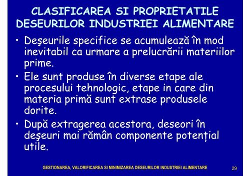 depoluarea efluentilor din industria alimentara si ... - Cadre Didactice