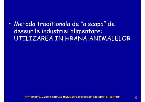 depoluarea efluentilor din industria alimentara si ... - Cadre Didactice