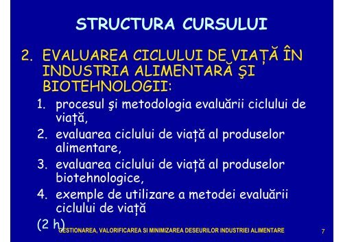 depoluarea efluentilor din industria alimentara si ... - Cadre Didactice