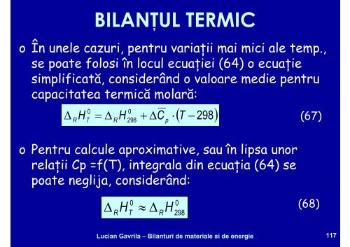 BILANTURI DE MATERIALE SI ENERGIE - Cadre Didactice