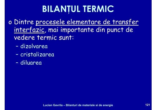 BILANTURI DE MATERIALE SI ENERGIE - Cadre Didactice