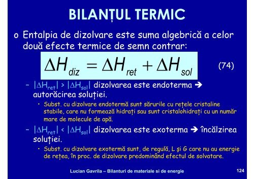 BILANTURI DE MATERIALE SI ENERGIE - Cadre Didactice